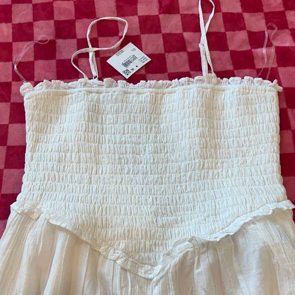 White Smocked Ruffle Dress - Picture 2 of 4